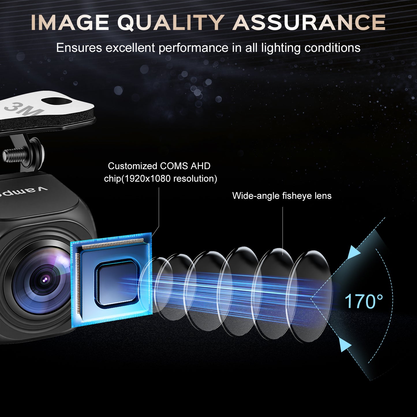 Backup Camera, AHD 1080P Metal Rear View & Front View Camera, 170° Wide Angle Rearview Reversing Camera with Clear Night Vision, IP69 Waterproof Universal Reverse Camera for Car SUV RV Pickup