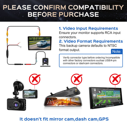 Backup Camera, AHD 1080P Metal Rear View & Front View Camera, 170° Wide Angle Rearview Reversing Camera with Clear Night Vision, IP69 Waterproof Universal Reverse Camera for Car SUV RV Pickup